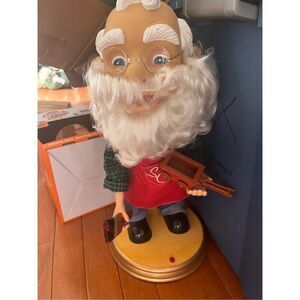 Vintage Christmas Gemmy Big Head Santa Animated Dances and Sings - 18”